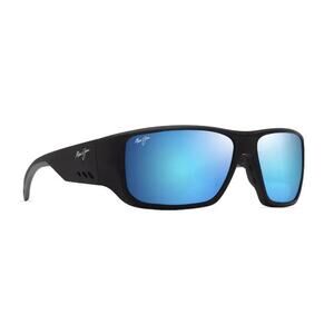 Maui Jim KEHA Matte Black Blue Hawaii Polarized Wrap Sunglasses